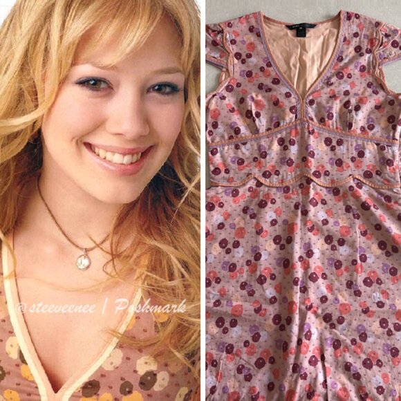 Vintage Y2K Marc Jacobs Floral Contract Trim Cap Sleeve Dress ASO Lizzie McGuire - Picture 2 of 8